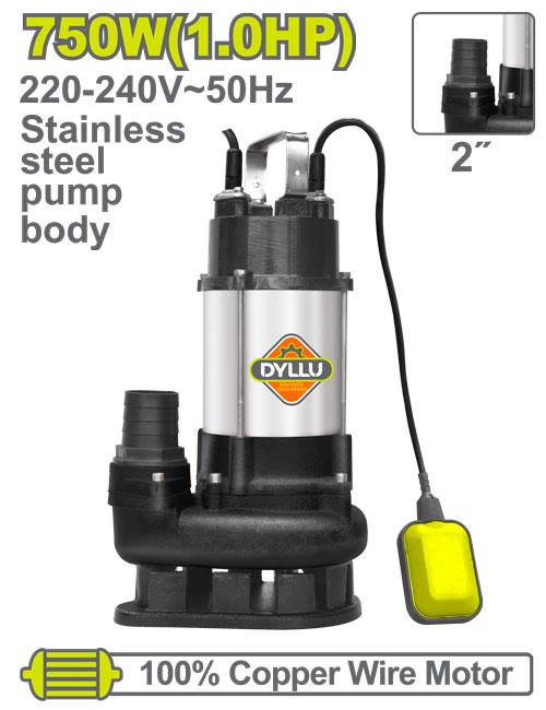 DYLLU 750W(1.0HP) Sewage Submersible Pump 220-240 - DTWPWA03