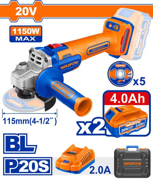 Wadfow 20V Cordless Angle Grinder - WLAPB522