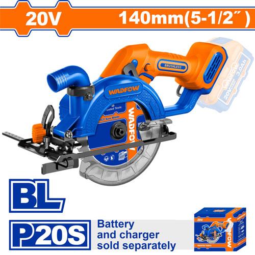WADFOW 20V Cordless Circular Saw 140mm(5-1/2") - WLWP5630