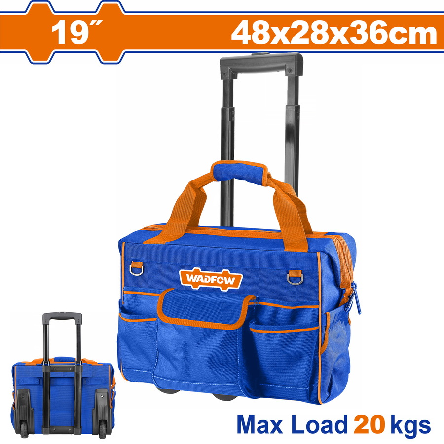 WADFOW 19" Rolling Rigid Tool Bag 48x28x36cm - WTGR102-