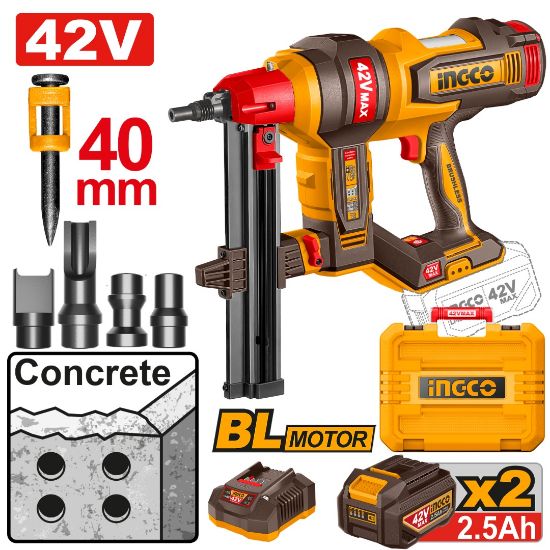 INGCO 40V Cordless Concrete Nailer 40MM - CCNLI420602